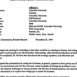 Minutes, 1994-11-14. Organi...