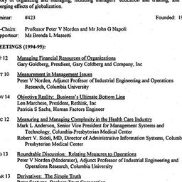 Schedules, Organization and...