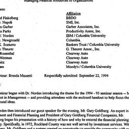 Minutes, 1994-09-12. Organi...