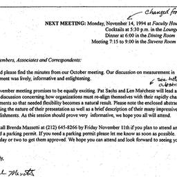 Announcements, 1994-11-14. ...