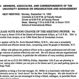 Announcements, 1992-09-14. ...