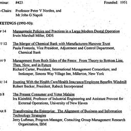 Schedules, Organization and...
