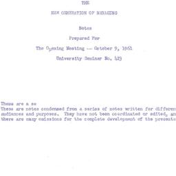 Speaker's paper, 1961-1...