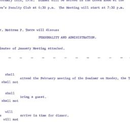 Announcements, 1962-02-12. ...
