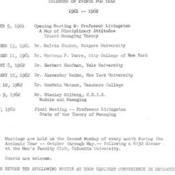 Schedules, Organization and...