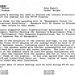 Minutes, 1989-05-05. Organi...