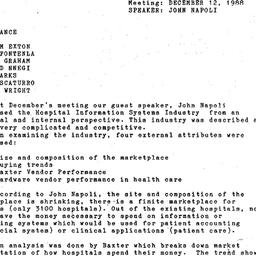 Minutes, 1988-12-12. Organi...