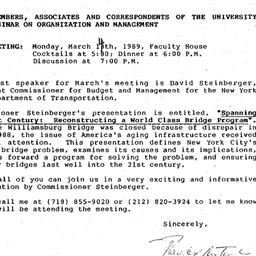 Announcements, 1989-03-03. ...