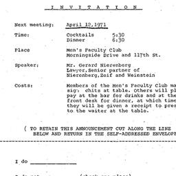 Announcements, 1971-04-12. ...