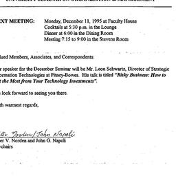 Announcements, 1995-12-11. ...