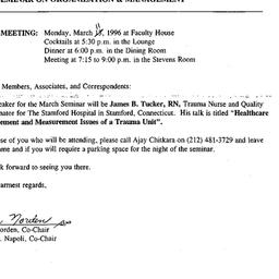 Announcements, 1996-03-11. ...