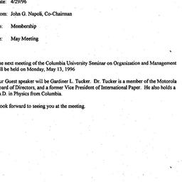 Correspondence, 1996-04-29....