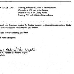 Announcements, 1996-02-12. ...