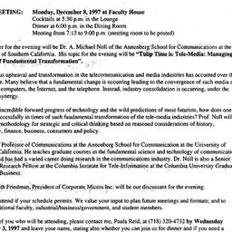 Announcements, 1997-12-08. ...