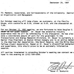 Announcements, 1987-09-28. ...
