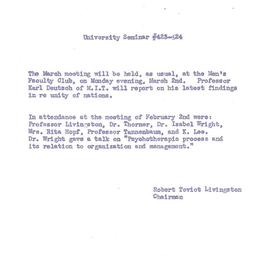 Announcements, 1959-03-02. ...