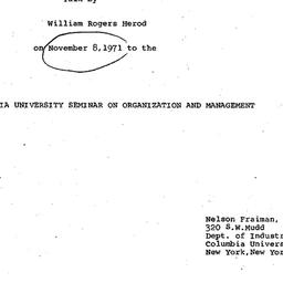 Minutes, 1971-11-08. Organi...