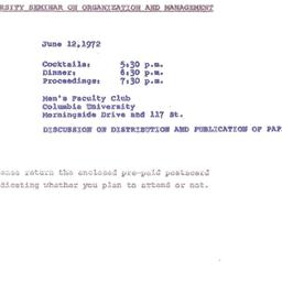 Announcements, 1972-06-12. ...