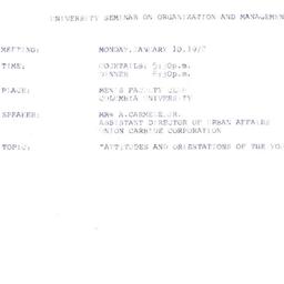 Announcements, 1972-01-10. ...