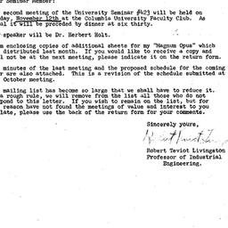 Announcements, 1962-10-24. ...