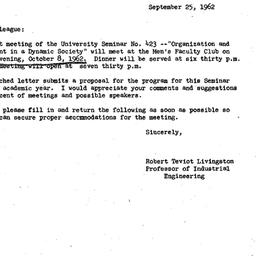 Announcements, 1962-09-25. ...