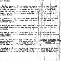 Minutes, 1979-11-12. Organi...