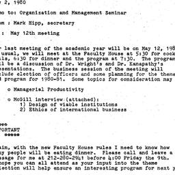 Announcements, 1980-05-02. ...