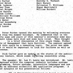 Minutes, 1979-09-10. Organi...