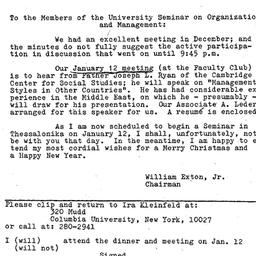 Announcements, 1970-01-12. ...
