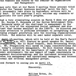 Announcements, 1970-04-13. ...