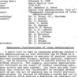 Minutes, 1970-02-09. Organi...