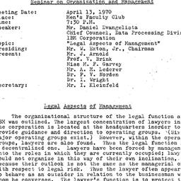 Minutes, 1970-04-13. Organi...