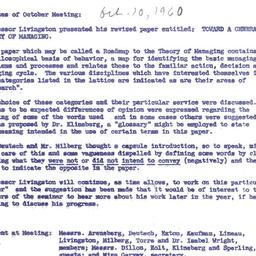 Minutes, 1960-10-10. Organi...