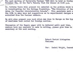 Announcements, 1955-11-07. ...
