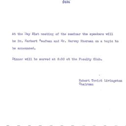 Announcements, 1956-05-21. ...