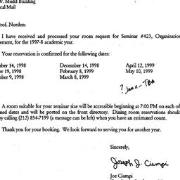 Correspondence, 1999-07-15....