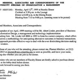 Announcements, 1999-04-12. ...