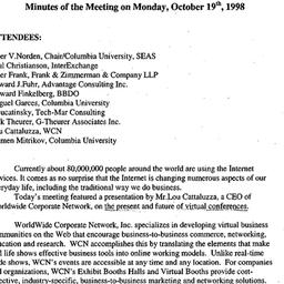 Minutes, 1998-10-19. Organi...