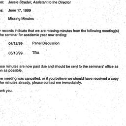 Correspondence, 1999-06-17....