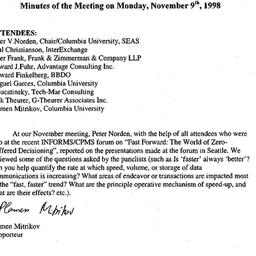 Minutes, 1998-11-09. Organi...