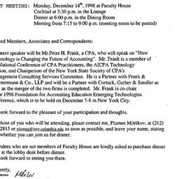 Announcements, 1998-12-14. ...