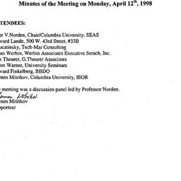 Minutes, 1999-04-12. Organi...