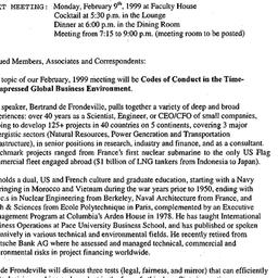 Announcements, 1999-02-09. ...