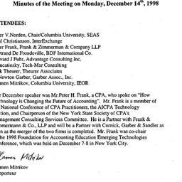 Minutes, 1998-12-14. Organi...