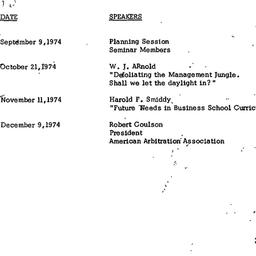 Schedules, Organization and...