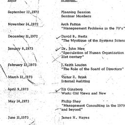 Schedules, Organization and...