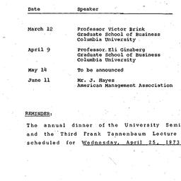 Schedules, Organization and...
