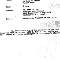 Announcements, 1972-11-14. ...