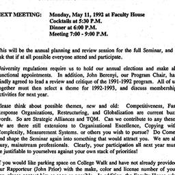Announcements, 1992-06-24. ...