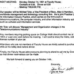Announcements, 1991-09-26. ...